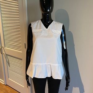 Marni white sleeveless v-neck top tunic blouse size IT42 US6 M